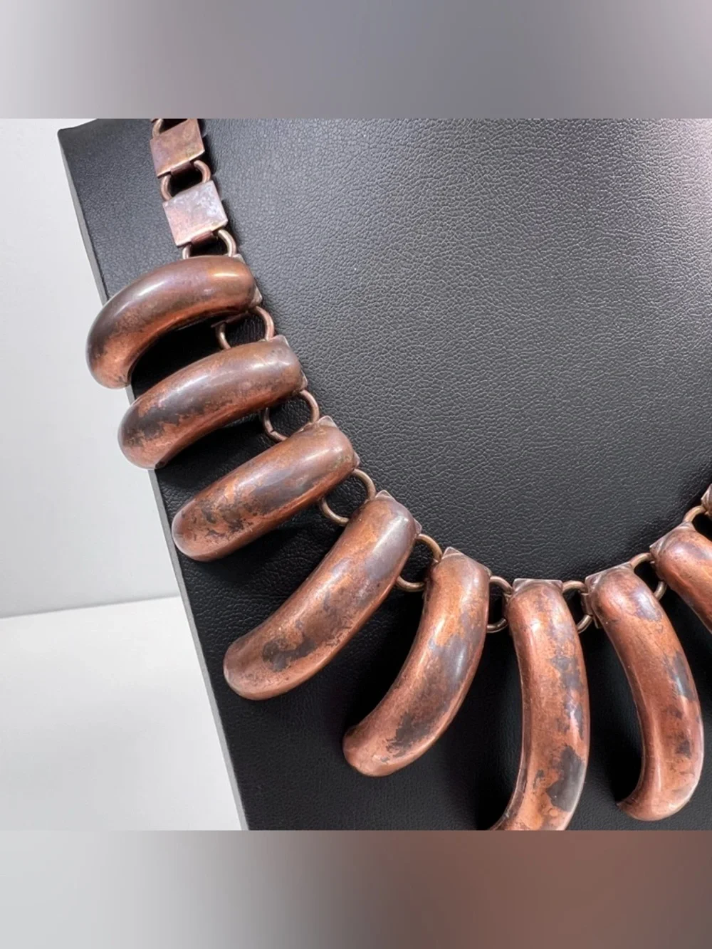 Modernist Copper Bib Collar Necklace